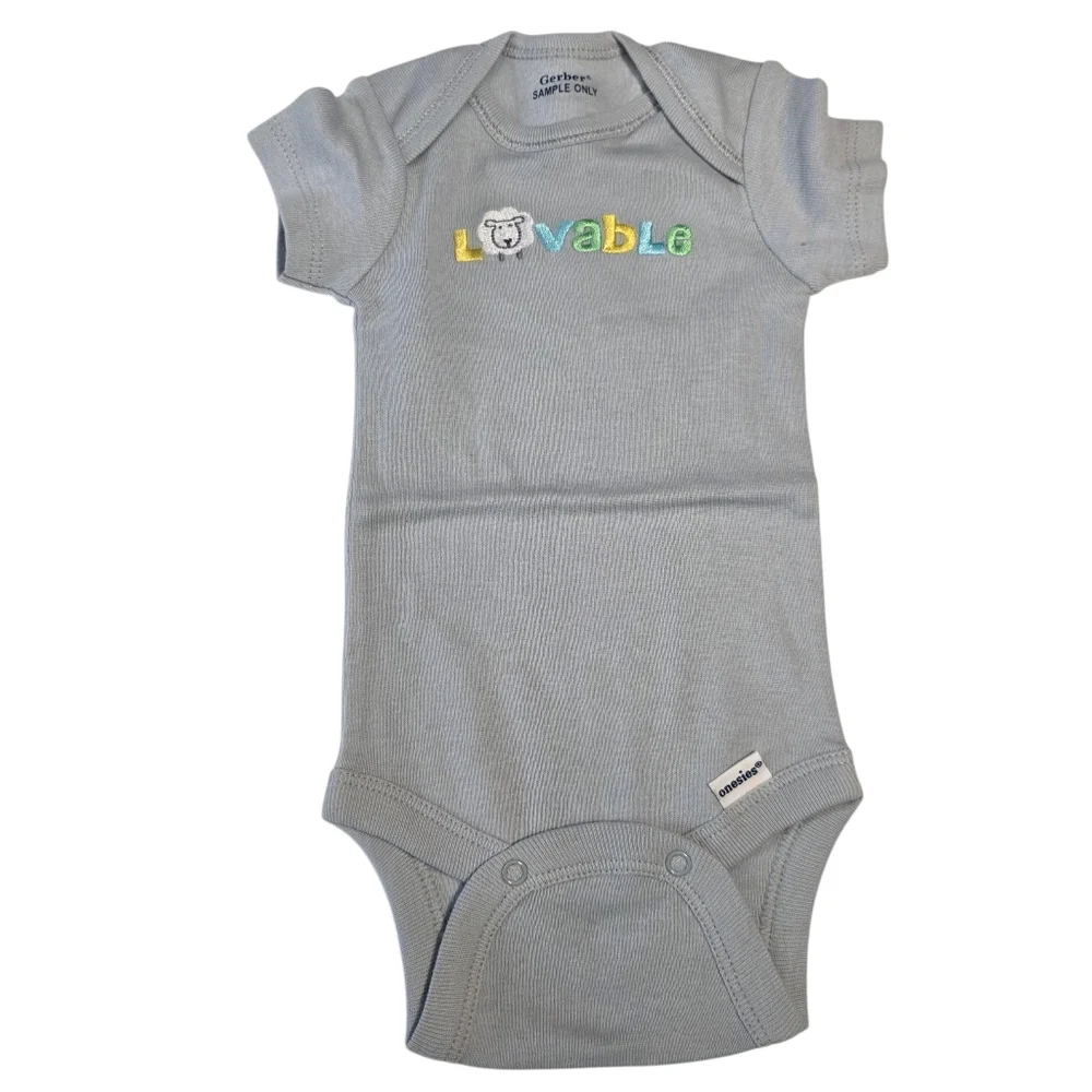 Carter's Gray 'Lovable' Baby Onesie NEW 3 Months